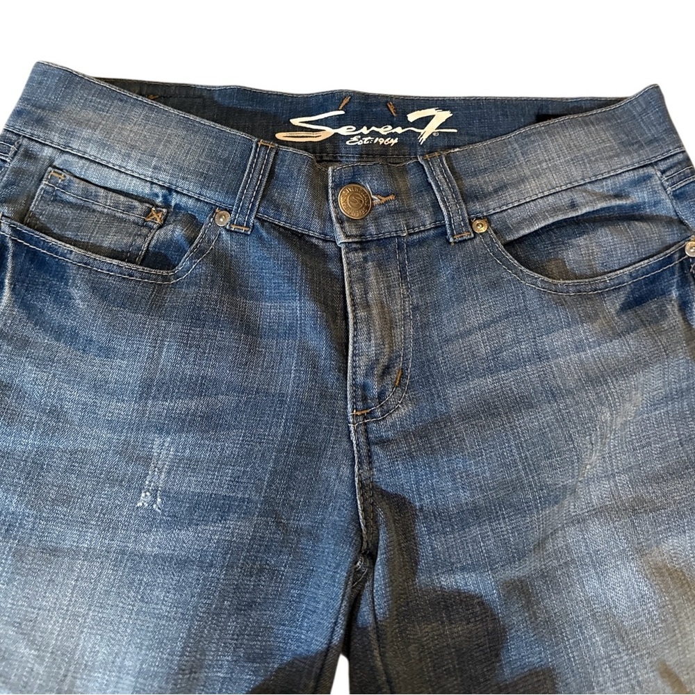 Seven7 Skinny Easy Fit Jeans Size 6 Medium Wash Stretch Denim - Picture 3 of 10